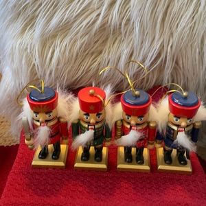 Nutcracker vintage small Xmas ornaments set of 4